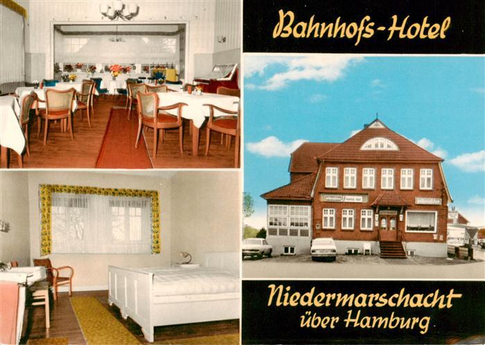 Niedermarschacht Harburg Bahnhos-Hotel Restaurant Fremdenzimmer Verlagsstempel