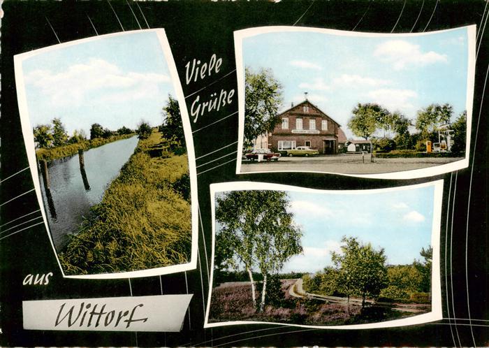 Wittorf Lueneburg Partie am Bach Gaststaette Heidelandschaft