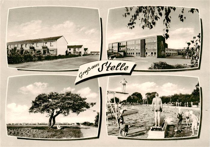 Stelle Harburg Teilansichten Wohnsiedlung Freibad Landschaftspanorama