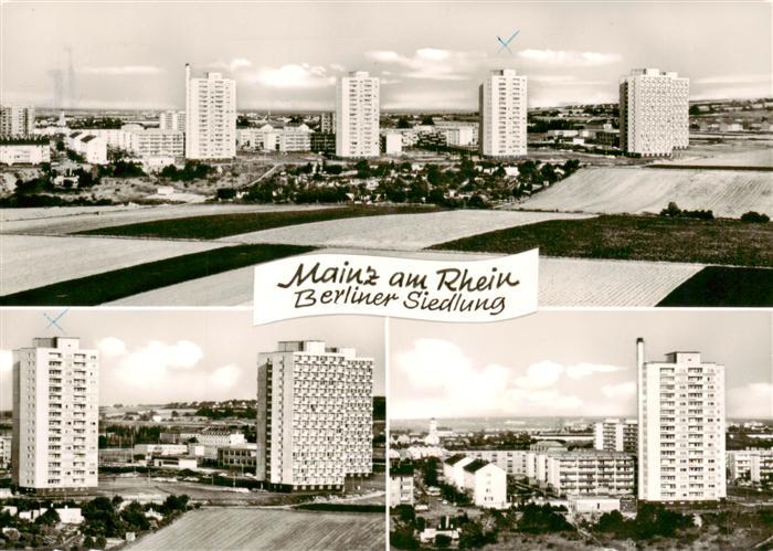 Mainz Rhein Stadtpanorama Hochhaeuser