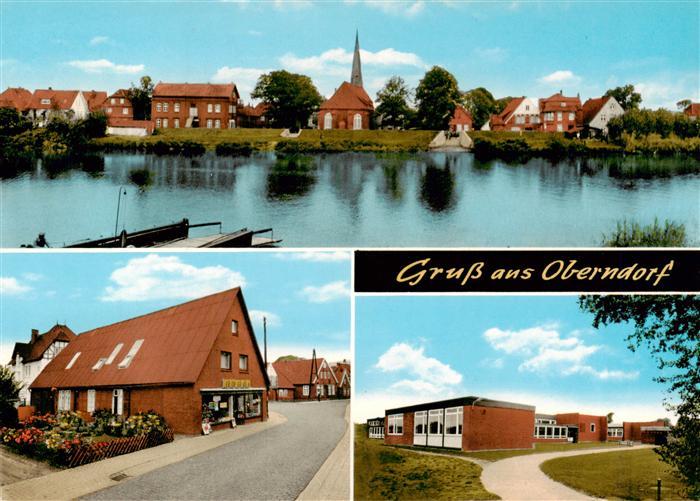 Oberndorf Oste Ortsansicht mit Kirche Edeka-Markt Schule