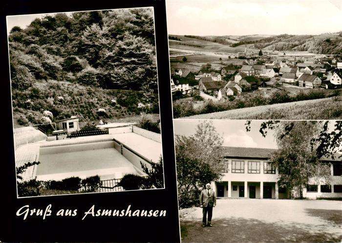 Asmushausen Bebra Panorama Schule Freibad