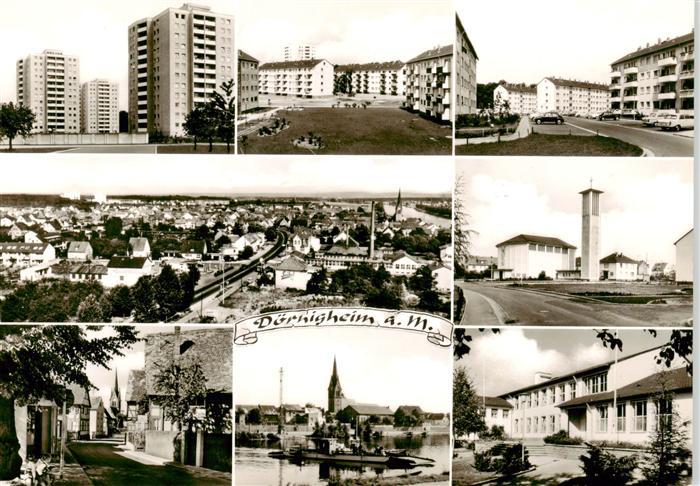 Doernigheim Maintal Stadtpanorama Wohnsiedlung Hochhaeuser Kirche Stadtzentrum