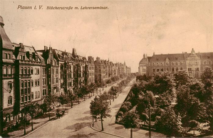 Plauen  Vogtland Bluecherstrasse mit Lehrerseminar