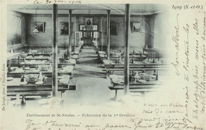 Igny 91 Essonne Etablissement de St Nicolas Refectoire de la 1er Division