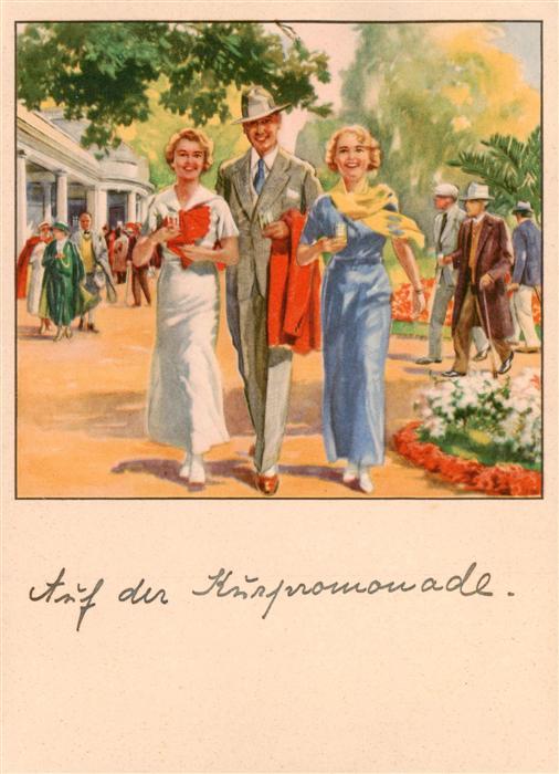 Bad Liebenstein Auf der Kurpromenade Illustration