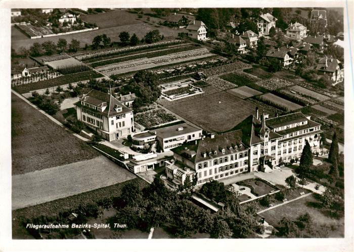Thun BE Fliegeraufnahme mit Bezirks Spital