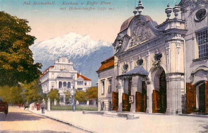 Bad Reichenhall Kurhaus und Kaffee Flora mit Hohenstauffen Alpen
