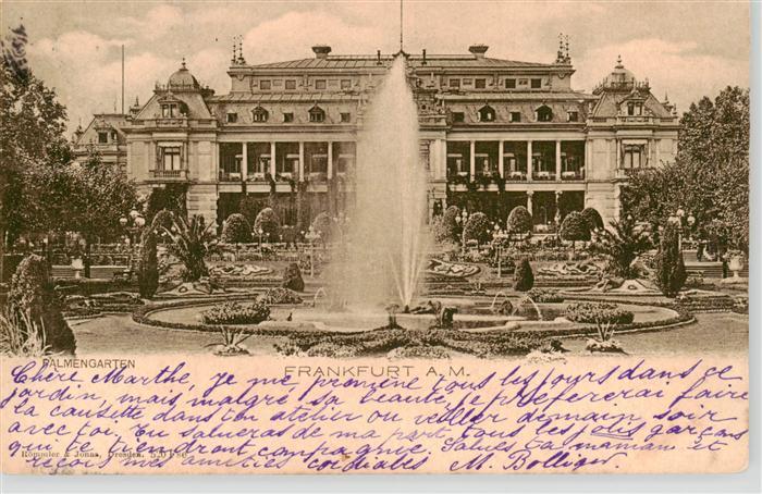 Frankfurt Main Palmengarten Fontaene Deutsche Reichspost