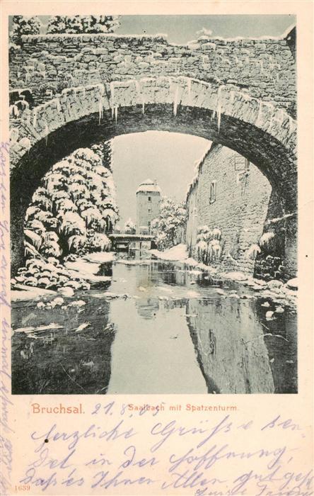 Bruchsal Saalbach mit Spatzenturm