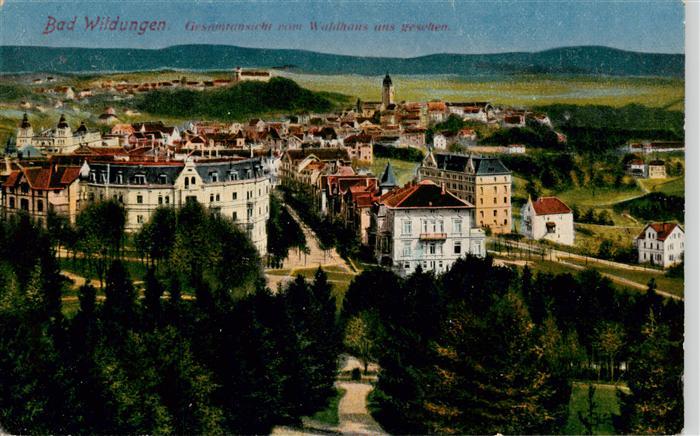 Bad Wildungen Gesamtansicht vom Waldhaus aus gesehen