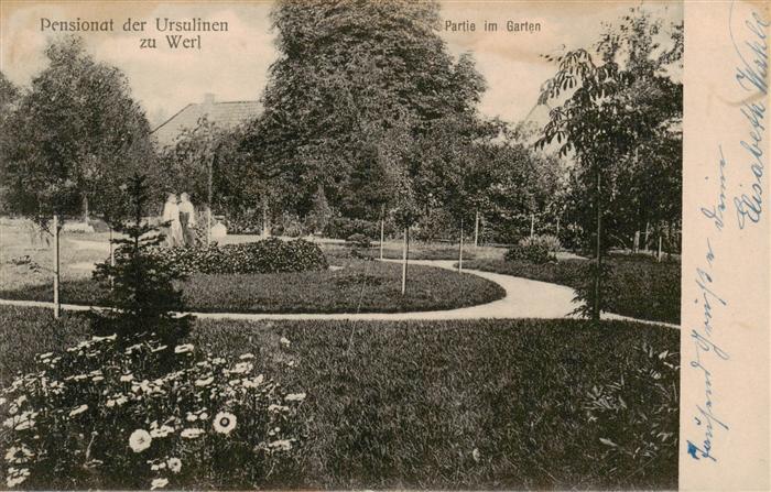 Werl Westfalen Pensionat der Ursulinen Partie im Garten