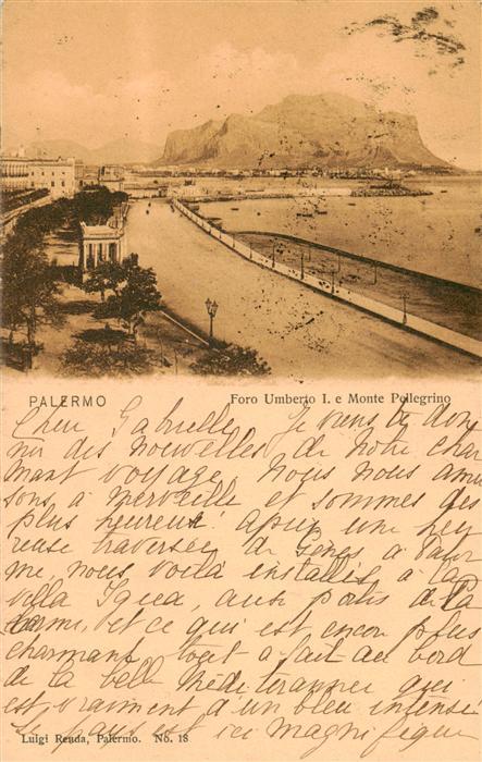 Palermo  Sicilia Foro Umberto I. e Monte Pellegrino