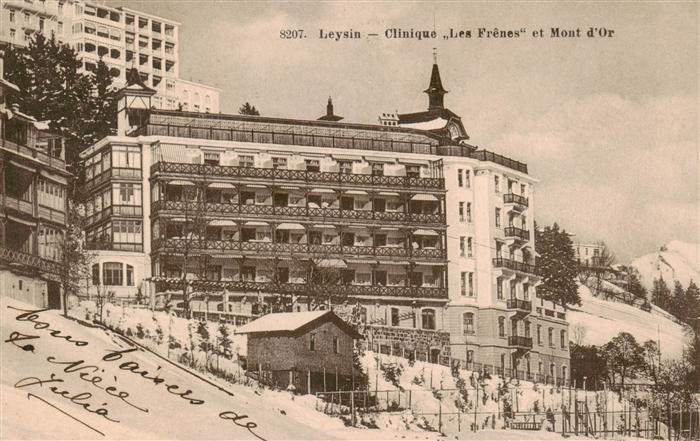 Leysin VD Clinique Les Frênes et Mont d Or en hiver