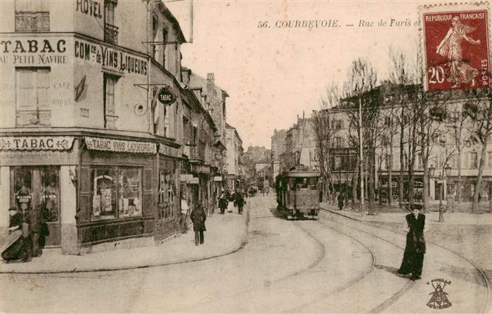 Courbevoie 92 Hauts-de-Seine Rue de Paris Tram