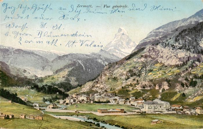 Zermatt VS Vue Generale Mont Cervin Matterhorn Walliser Alpen