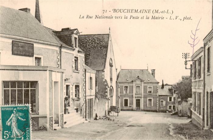 Bouchemaine 49 Maine-et-Loire La Rue Nationale vers la Poste et la Mairie