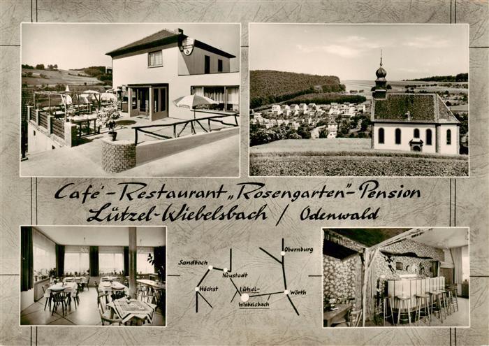 Luetzel-Wiebelsbach Cafe Restaurant Rosengarten Pension Gaststube Bar Kapelle