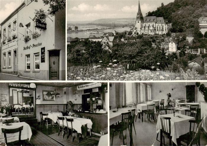 Leubsdorf Rhein Gasthof Pension Zur Traube Gastraeume Kirche