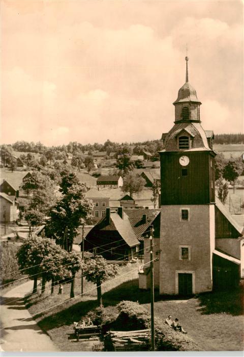 Schoenfeld Dippoldiswalde Osterzgebirge Ortsansicht mit Kirche