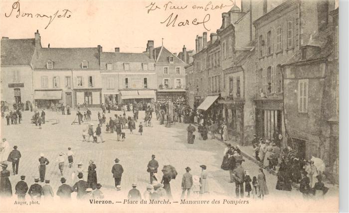 Vierzon 18 Cher Place du Marche Manoeuvre des Pompiers