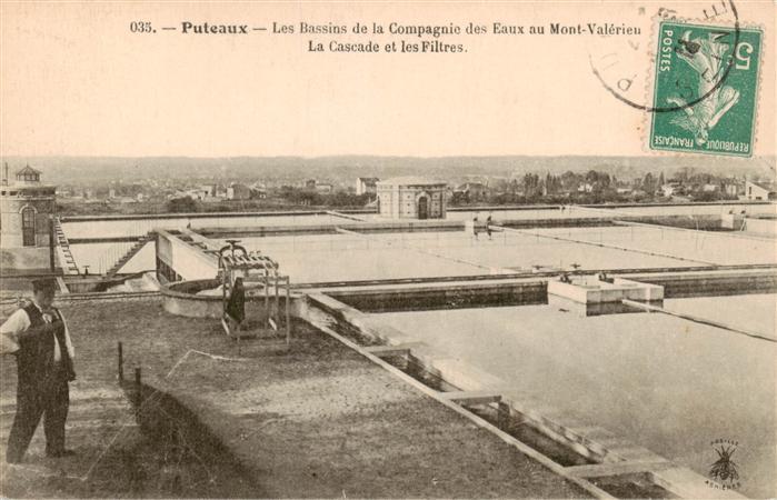 Puteaux 92 Hauts-de-Seine Les Bassins de la Compagnie des Eaux au Mont Valerieu