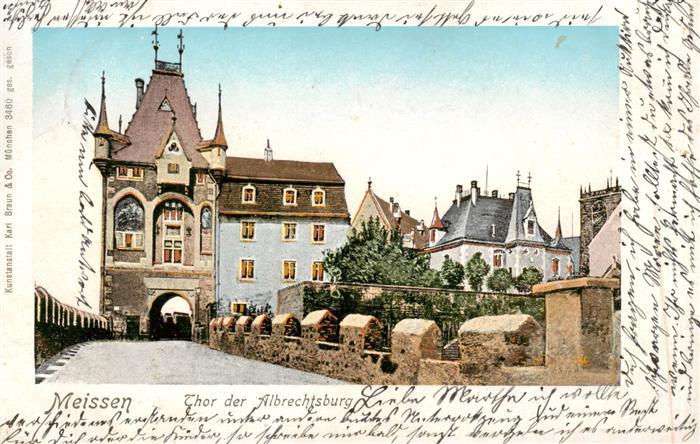 Meissen Elbe Sachsen Thor der Albrechtsburg