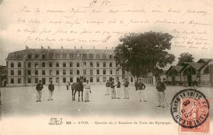 Avon 77 Seine-et-Marne Quartier du 5e Escadron du Train des Equipages