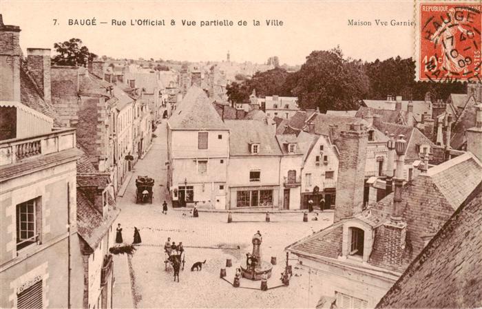 Bauge 49 Maine-et-Loire Rue l’Official et Vue partielle de la V