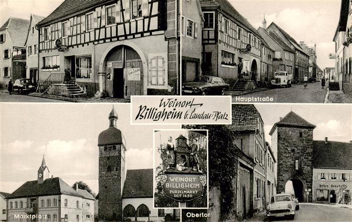 Billigheim-Ingenheim Gaststaette Fritz Hauck Hauptstrasse Marktplatz Obertor