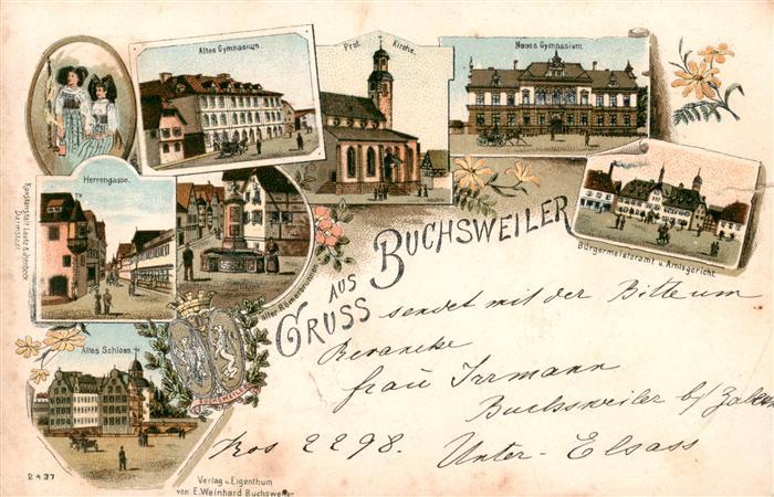 Buchsweiler Bouxwiller 68 Haut-Rhin Gymnasium Kirche Buergermeisteramt Amtsgeric