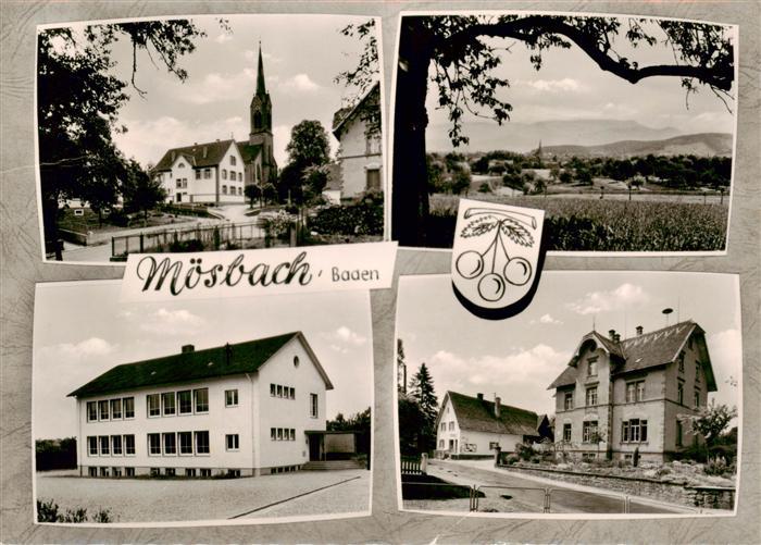 Moesbach Ortsansichten Kirche Panorama Schwarzwald