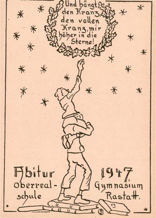 Rastatt Abitur 1947 Kuenstlerkarte
