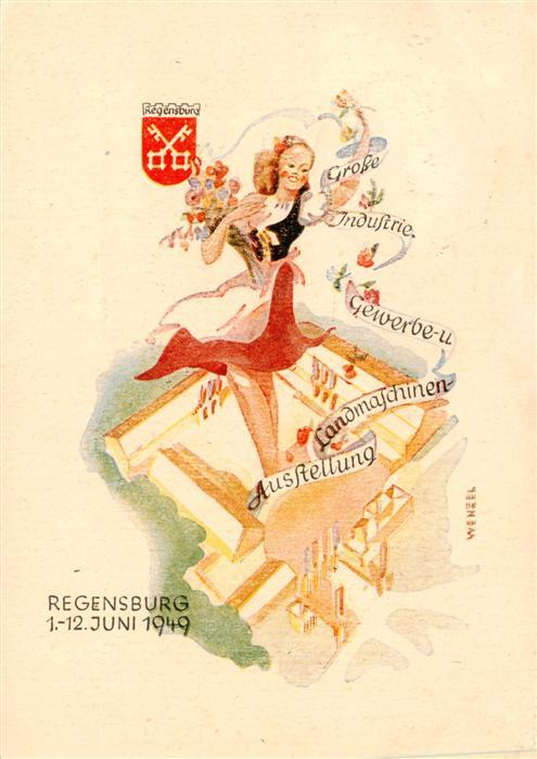 REGENSBURG Bayern Gewerbe- und Landmaschinen-Ausstellung Kuenstlerkarte