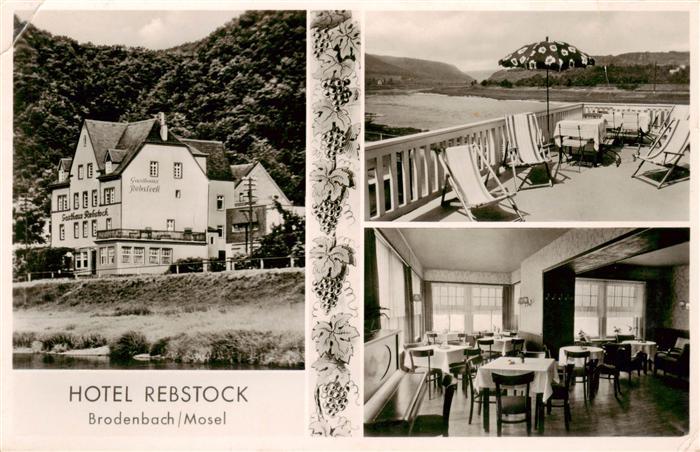 Brodenbach Mosel Hotel Rebstock Terrasse Gaststube