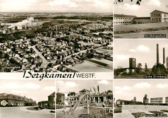 Bergkamen Fliegeraufnahme Freibad Nordbergschule Zeche Grimberg Harkort Schule
