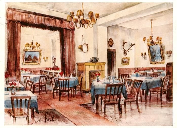 Muenchen Bayern Restaurant Halali Illustration