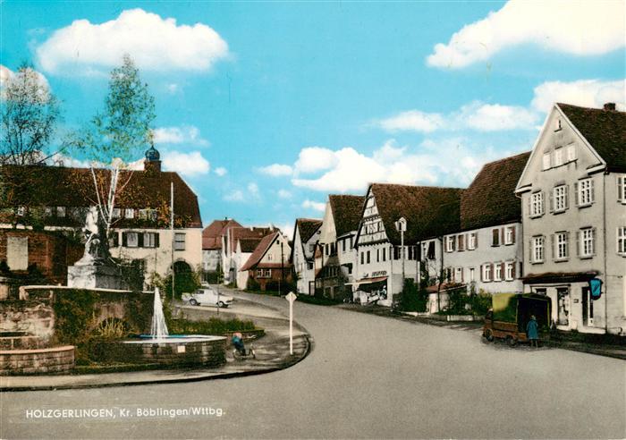 Holzgerlingen Ortspartie mit Brunnen