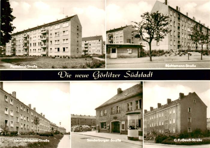 Goerlitz Sachsen Teilansichten Suedstadt Strassenpartien Wohnsiedlung Hochhaeus