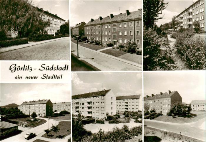 Goerlitz Sachsen Teilansichten Suedstadt Strassenpartien Wohnsiedlung Hochhaeus