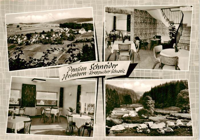 Heimborn Pension Schneider Gastraum Treppenaufgang Panorama