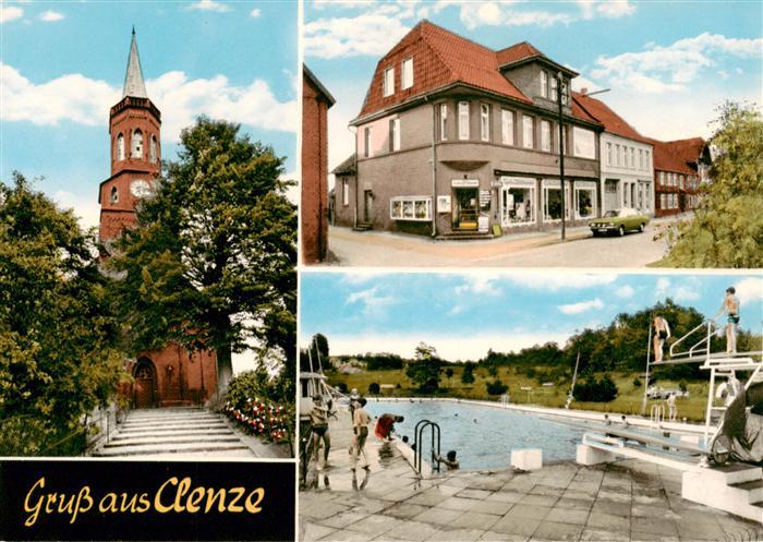 Clenze Kirche Ladengeschaefte Freibad