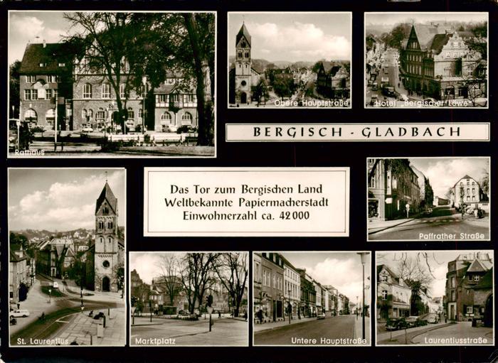 Bergisch-Gladbach Rathaus Strassenpartien Hotel Bergischer Loewe St. Laurentius-