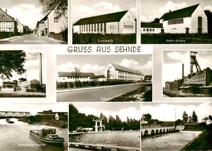 Sehnde Mittelstrasse Turnhalle Kirche Zuckerfabrik Schule Kaliwerk Mittelland-Ka