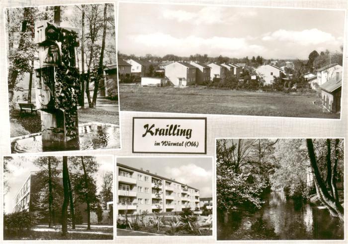 Krailling Brunnen Wohnsiedlung Waldpartie
