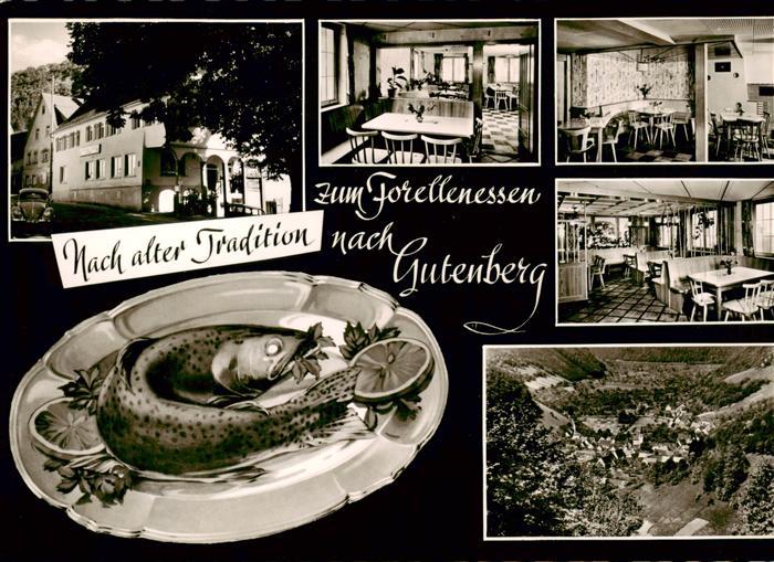 Gutenberg Lenningen Gasthaus Pension Loewen Post Forellengericht Panorama