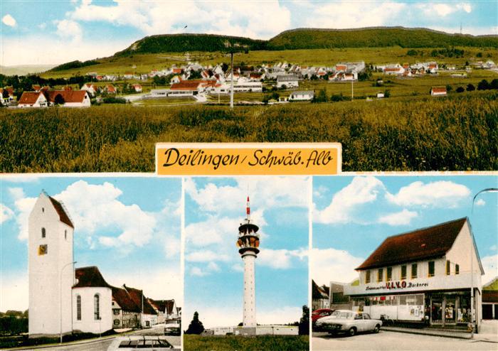 Deilingen Panorama Kirche Senderturm Lebensmittel Baeckerei