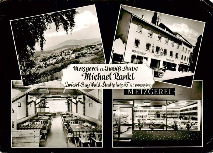 Zwiesel  Niederbayern Metzgerei und Imbiss-Stube Rankl Gastraum Panorama Bayeris