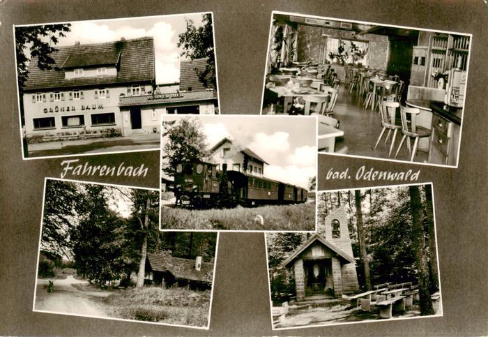 Fahrenbach Odenwald Gasthaus Pension zum gruenen Baum Gaststube Dampflokomotive