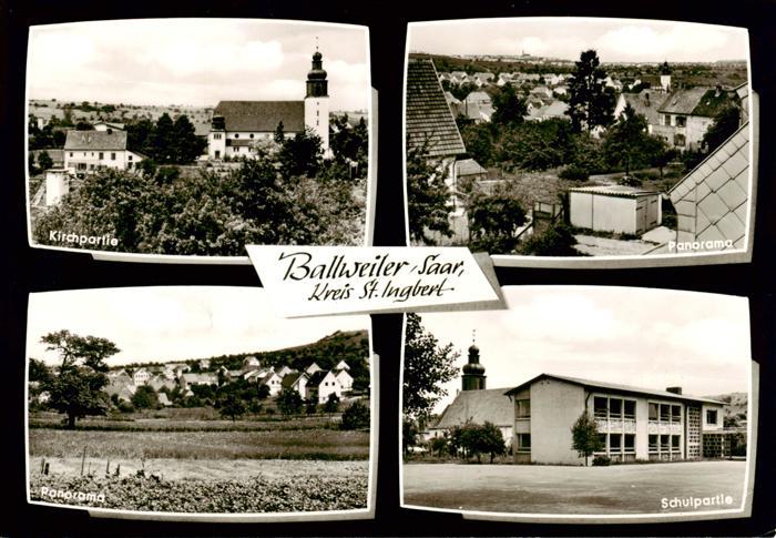 Ballweiler Blieskastel Motiv mit Kirche Panorama Schule